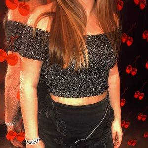 Top shop Sparkly Slinky Crop Top